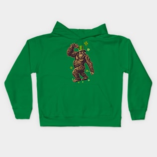 Bigfoot Leprechaun St Patricks Day Kids Hoodie